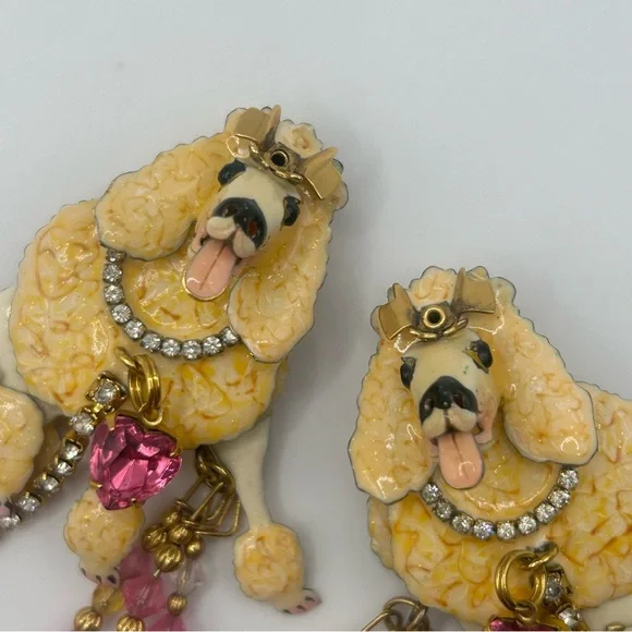 Lunch at the Ritz “Babette & Suzette” Poodle Earrings - Picture 5 of 9